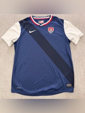 Nike USA Soccer Jersey 🇺🇸 Youth XL Dri-Fit USMNT Blue Athletic Shirt